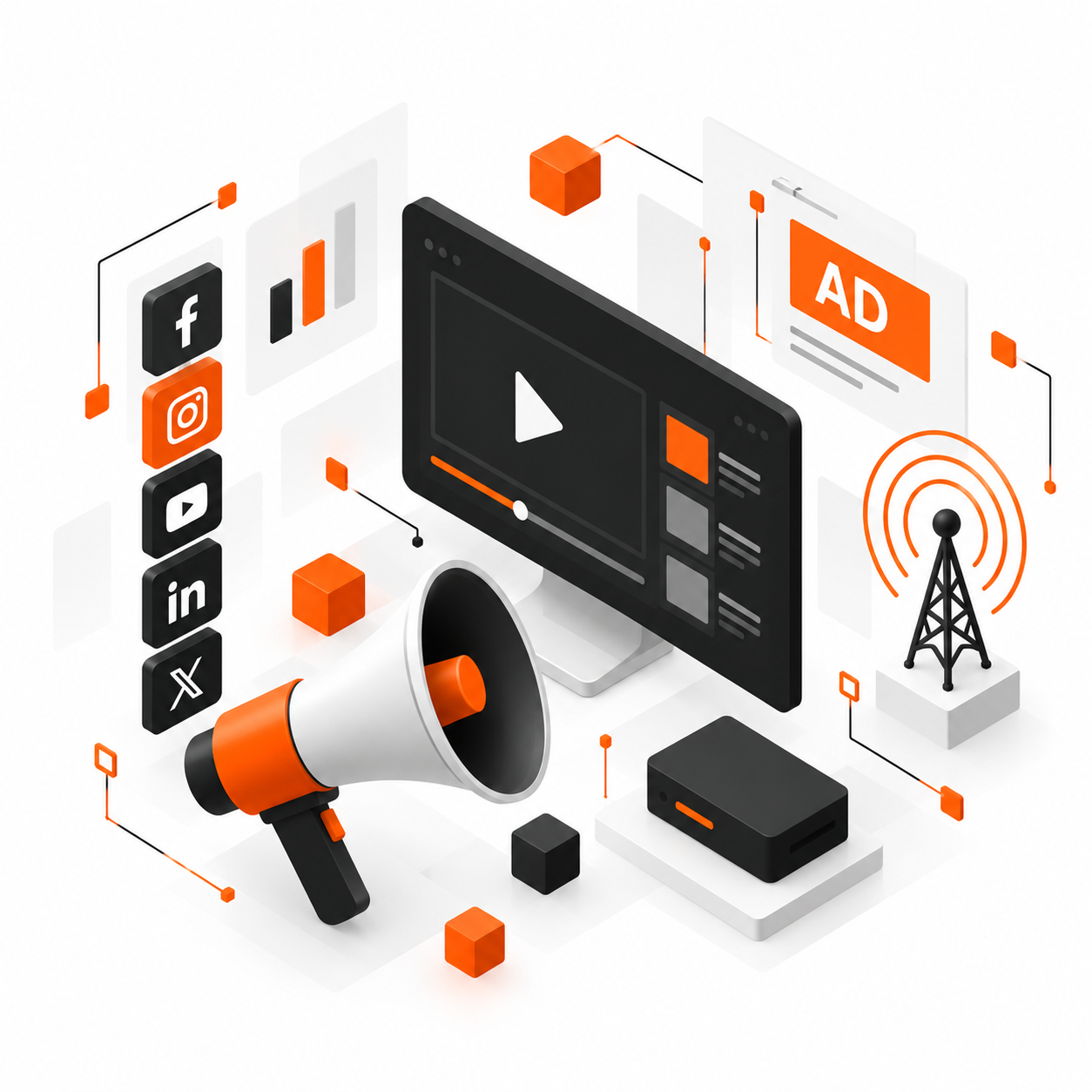Illustration du service Média & Diffusion